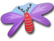 One World Dragonfly Purple and Blue Back Wooden Drawer Pulls [Set of 2]