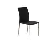 Eurostyle Diana Stackable Leatherette Side Chair in Black [Set of 4]