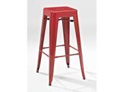 OSP Designs Patterson PTR3024A4 9 24 Inch Steel Backless Barstool in Red [Set of 4]