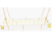 Rogar KD Rectangular Hanging Pot Racks with Grid In White and Brass