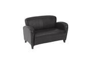 OSP Furniture Lounge Seating SL2372EC9 Mocha Eco Leather Loveseat w Cherry Finish Legs