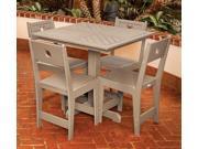 Eagle One 5 Piece Cafe Square Table Dining Set In Driftwood