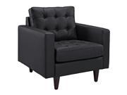 Modway Empress Leather Armchair in Black