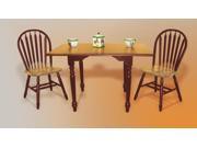 Sunset Trading Drop Leaf Extension Table and Two Arrowback Chairs in Nutmeg Light Oak Finish