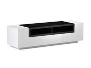 J M Furniture TV Stand 002 in White High Gloss Dark Oak