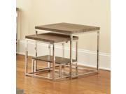 Steve Silver Lucia 2 Piece Nesting Table in Grey Brown [Set of 2]