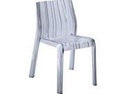 Fine Mod Imports Stripe Dining Chair in Clear [Set of 2]
