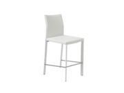 Eurostyle Hasina C Counter Stool in White Stainless Steel [Set of 2]
