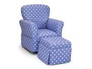 Kidz World Skirted Rocker and Skirted Ottoman Set In Polka Dots Lilac with White