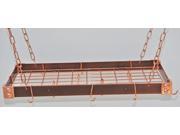 Rogar KD Rectangular Hanging Pot Racks with Grid In Hammered Copper and Copper