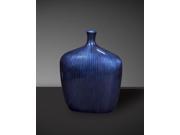 Howard Elliott 22076M Cobalt Blue Vase w Brushed Black Accents Medium