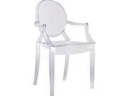 Fine Mod Imports Clear Arm Chair in Clear [Set of 2]