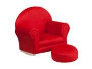 Flash Furniture Kids Red Microfiber Rocker Chair And Footrest