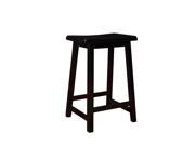Monarch Specialties I 1531 Distressed Black 24 Inch Saddle Seat Barstool [Set of 2]