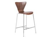 Eurostyle Tendy C Counter Chair in Walnut Chrome [Set of 2]