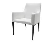 Allan Copley Lauren Dining Chair with Ivory White Leatherette fabric