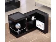 J M Furniture Modern End Table Mini Bar P205B in Dark Oak