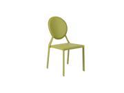 Eurostyle Isabella Leather Stacking Side Chair in Green [Set of 2]