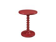 Powell Red Round Spindle Table