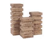 Howard Elliott 3 Piece Stepped Natural Wood Pedestal Set