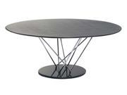 Eurostyle Stacy Pedestal Oval Dining Table w Black Marble Base