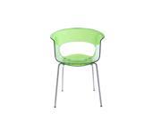 Euro Style Miss Collection Miss B Antishock Side Chair in Lime Green Chrome [Set of 4]