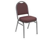 National Public Seating 9262 Dome Fabric Padded Stack Chairs w Pattern in Diamond Burgundy on Silvervein Frame [Set ...
