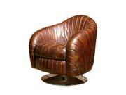 Moes Home Geneva Club Chair in Brown Leather