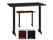 Flash Furniture 24 Inch x 42 Inch Rectangular Dining Table w Black or Mahogany Reversible Laminate Top