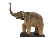 Modern Day Accents Trompa Bronze And Wood Elephant