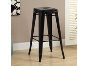 Monarch Specialties I 2401 Black Glossy Metal 30 Inch Cafe Barstool [Set of 2]