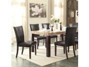 Homelegance Robins 5 Piece Faux Marble Top Dining Room Set in Dark Cherry