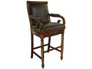 American Heritage Braxton Bar Stool in Canyon w Wenge Leather