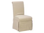 Jofran 941 162KD Slipcover Skirted Parson Chair Linen Combo Cover [Set of 2]