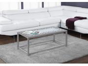 Monarch Specialties Grey Blue Tile Top Hammered Silver Cocktail Table I 3140
