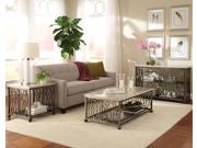 Standard Furniture Toscana 3 Piece Coffee Table Set w Marble Top Antique Pewter Metal Base