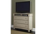 Liberty Furniture Rustic Traditions Media Chest in Rustic White Finish