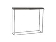 Eurostyle Teresa Console Table in Gray Lacquer Chrome