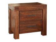 Modus Meadow Two Drawer Solid Wood Nightstand in Brick Brown