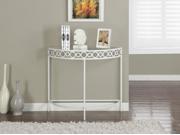 Monarch Specialties White Metal Hall Console Accent Table I 2122