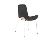 Eurostyle Curt Side Chair in Black Walnut Chrome [Set of 2]