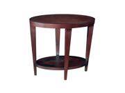 Allan Copley Designs Marla Oval End Table w Shelf in Espresso on Birch