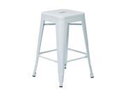 OSP Designs Patterson PTR3030A4 11 30 Inch Steel Backless Barstool in White [Set of 4]