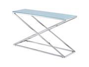 Allan Copley Designs Excel Rectangular Console Table w Clear Glass Top on Polished Stainless Steel Base