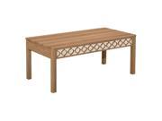 Office Star Helena Collection Coffee Table With Mirror Accent Panel in Greco Oak Finish
