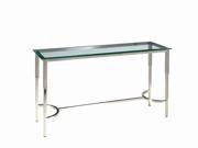 Allan Copley Designs Sheila Rectangular Glass Top Console Table in Brushed Stainless Steel