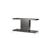 Allan Copley Designs Force Rectangular Console Table in Mocha on Oak w Brushed Stainless Steel Accents