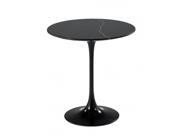 Fine Mod Imports Flower End Side Table w Black Marble Top in Black