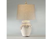 Bassett Mirror L2321T Eleanore Table Lamp in Crackled Ivory Ceramic