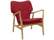 Modway Heed Lounge Chair In Birch And Red